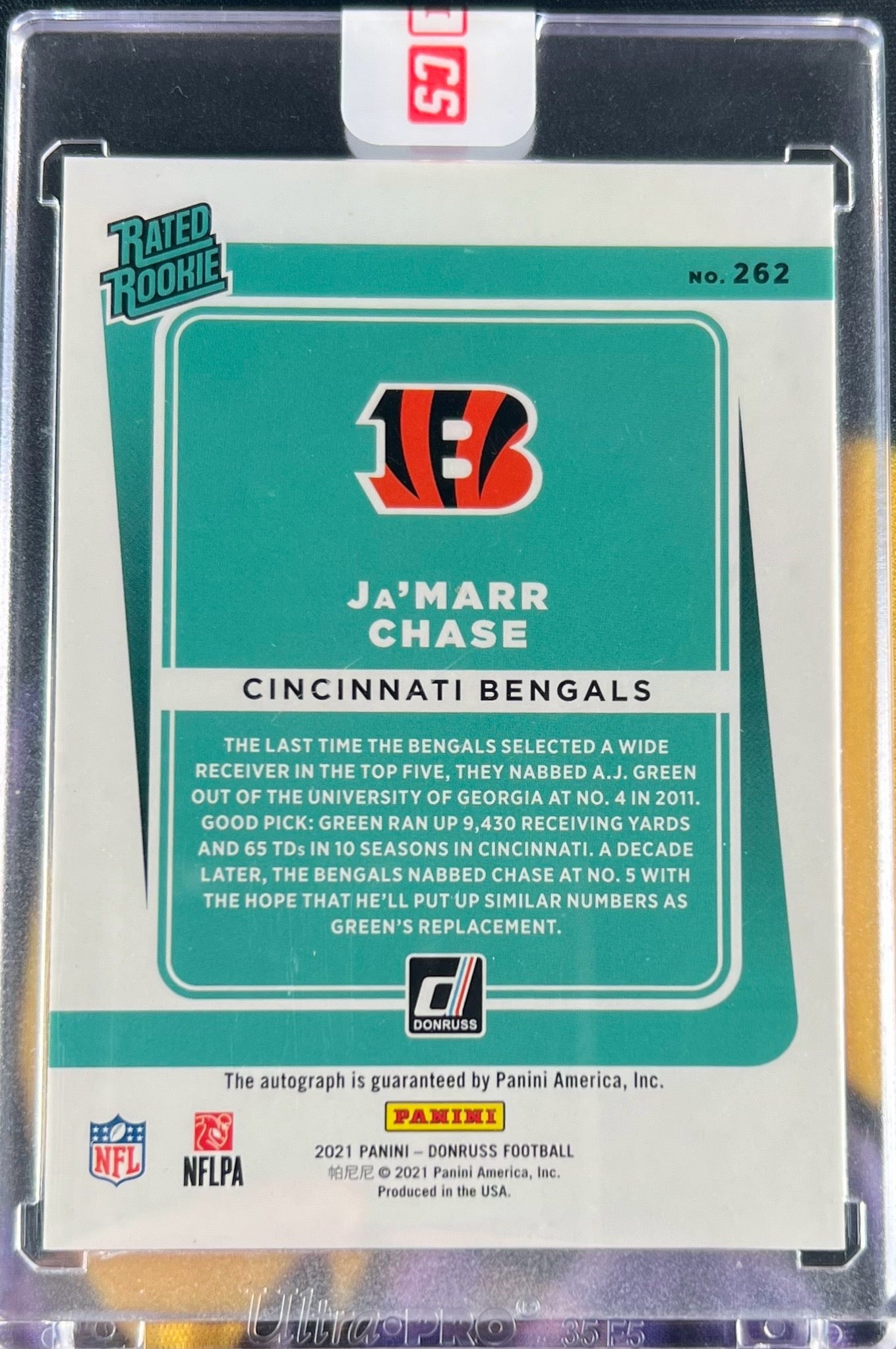 Ja Marr Chase Orange Rated Rookie Auto