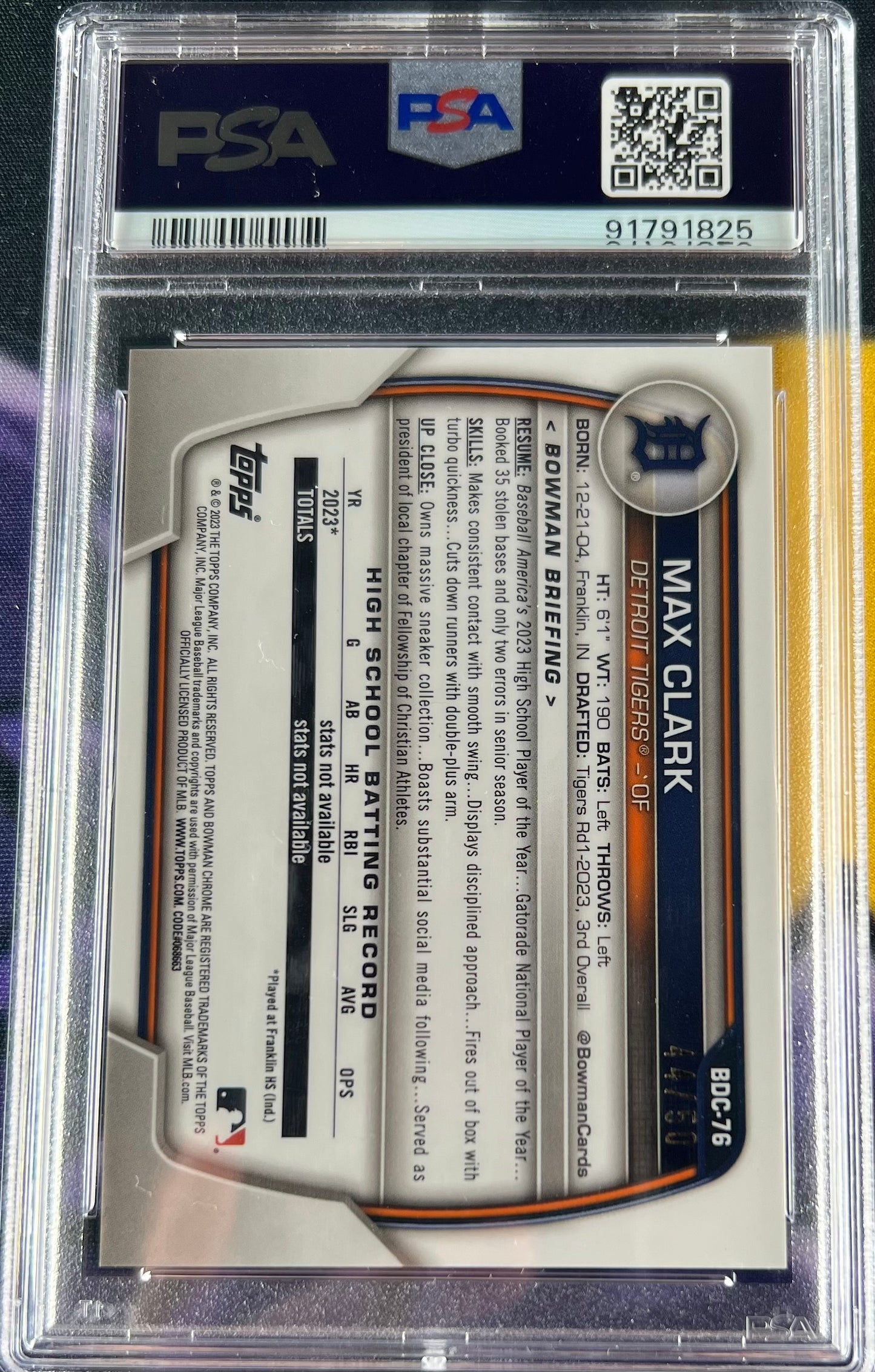 PSA 10 Bowman Draft Max Clark Gold