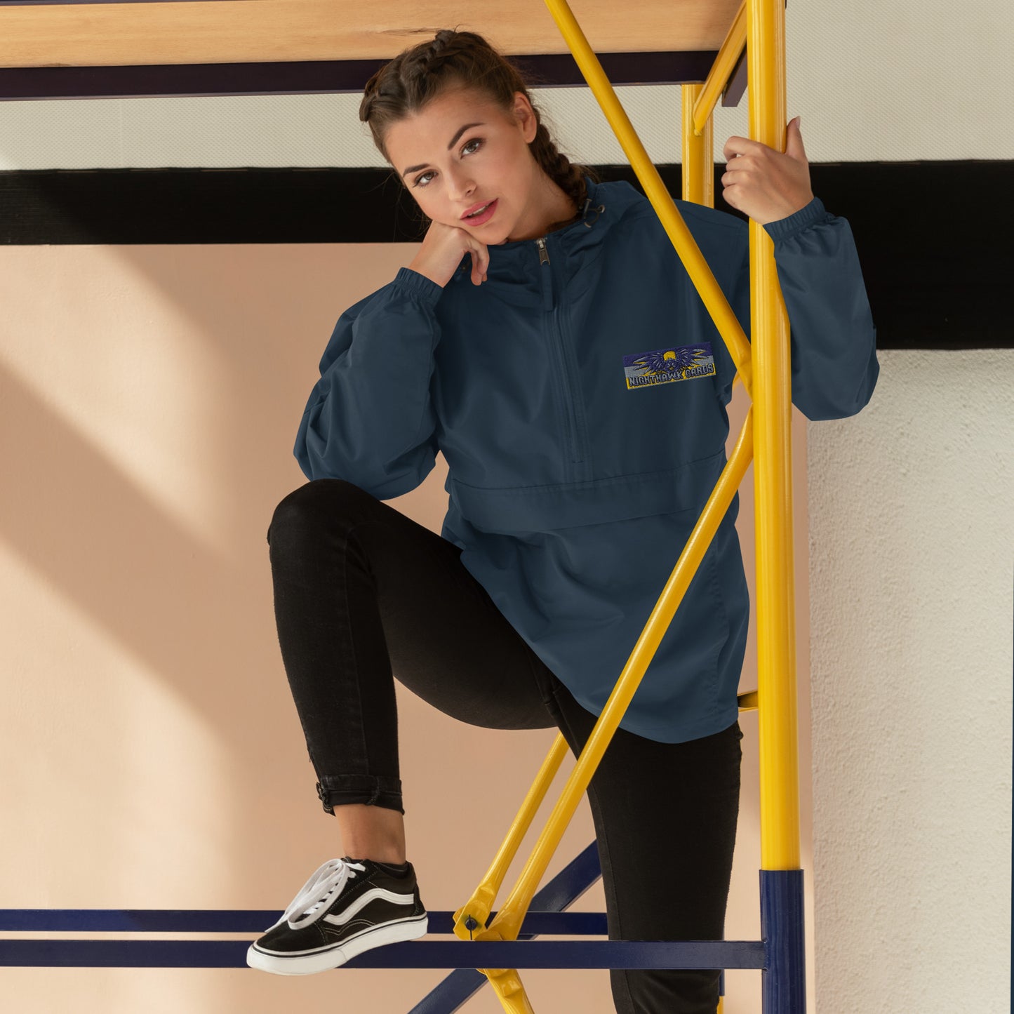 Nighthawk Cards Embroidered Champion Packable Jacket