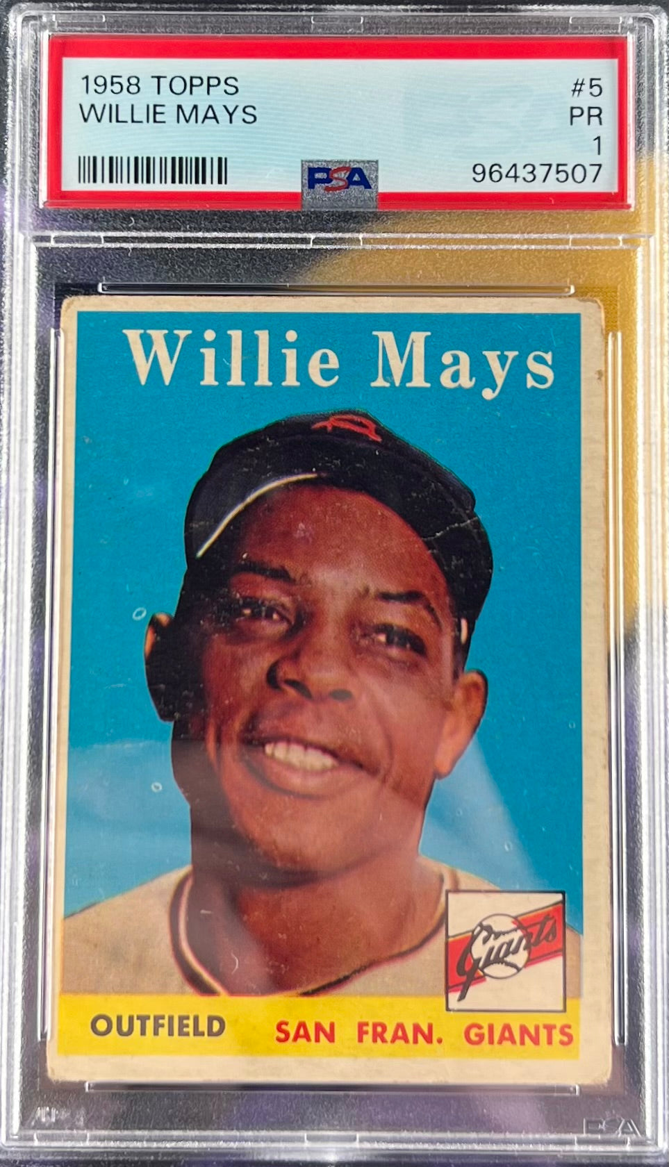 PSA 1 1958 Topps Willie Mays