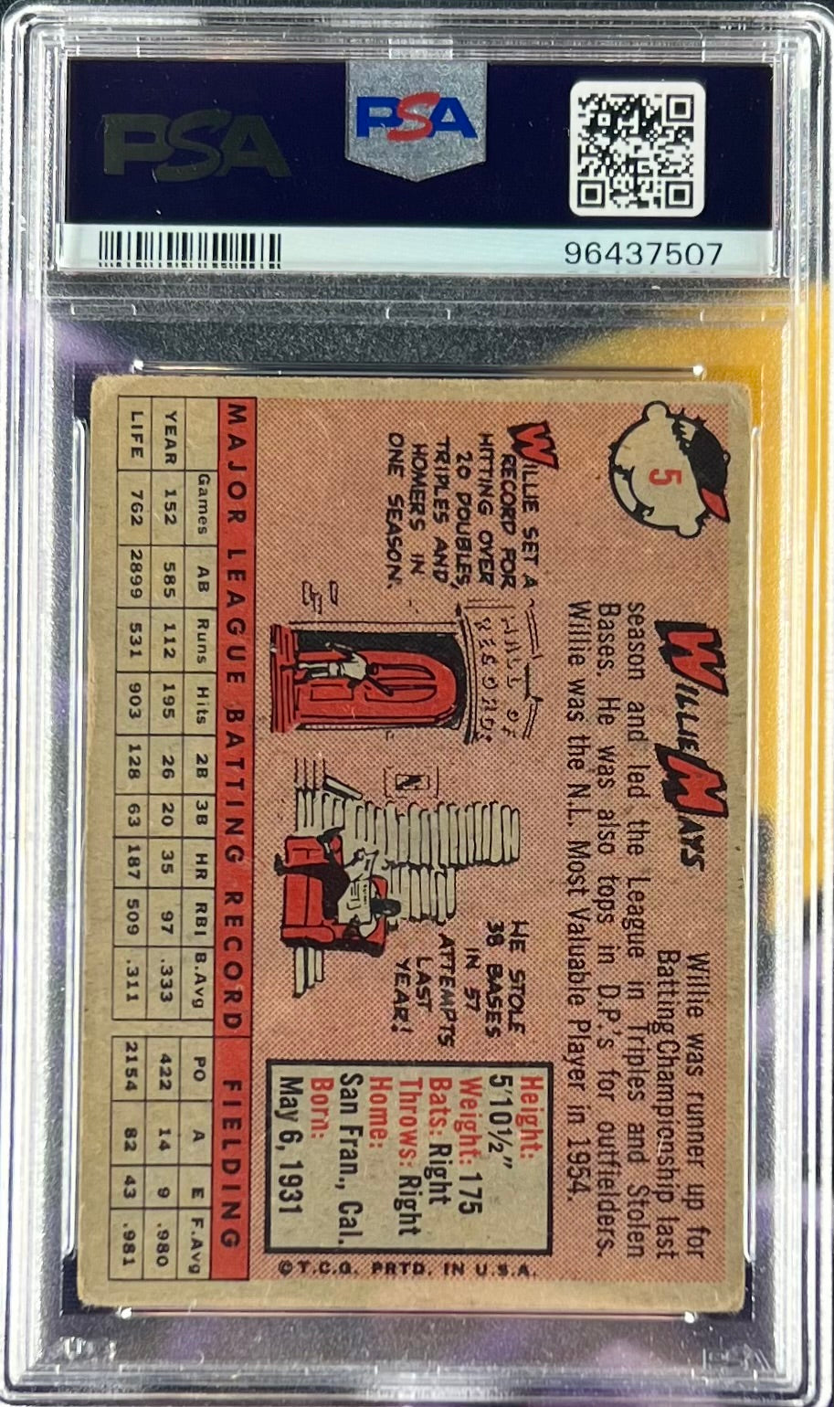 PSA 1 1958 Topps Willie Mays