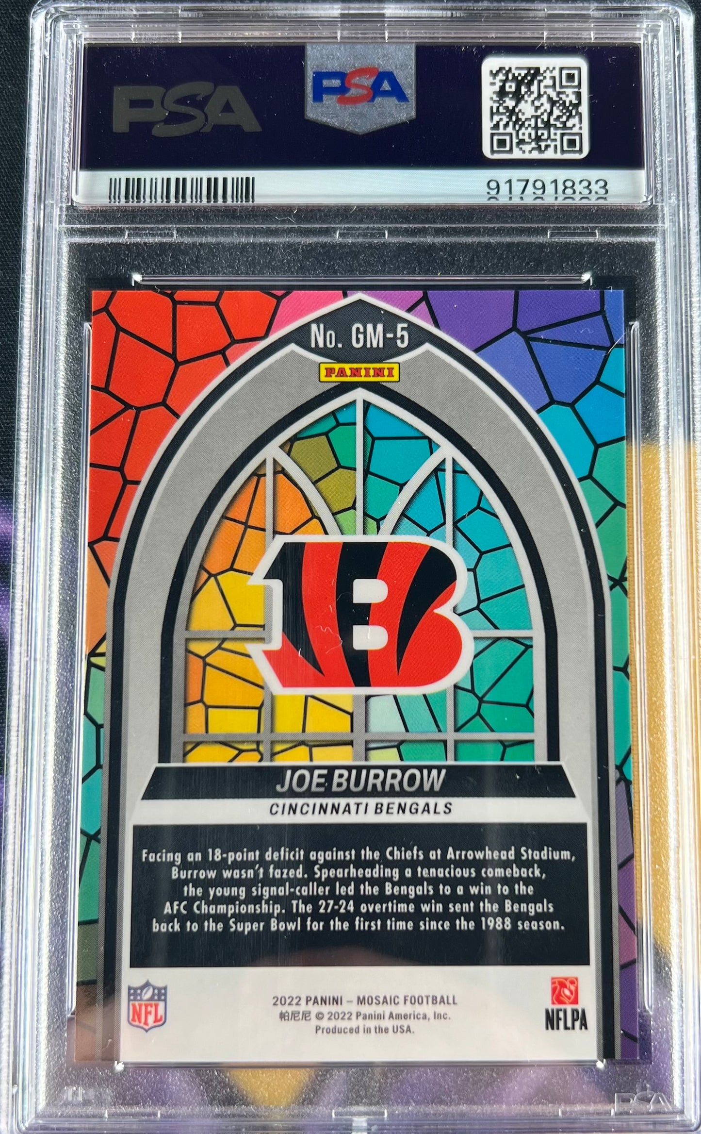 PSA 10 Joe Burrows Glass Mosaic