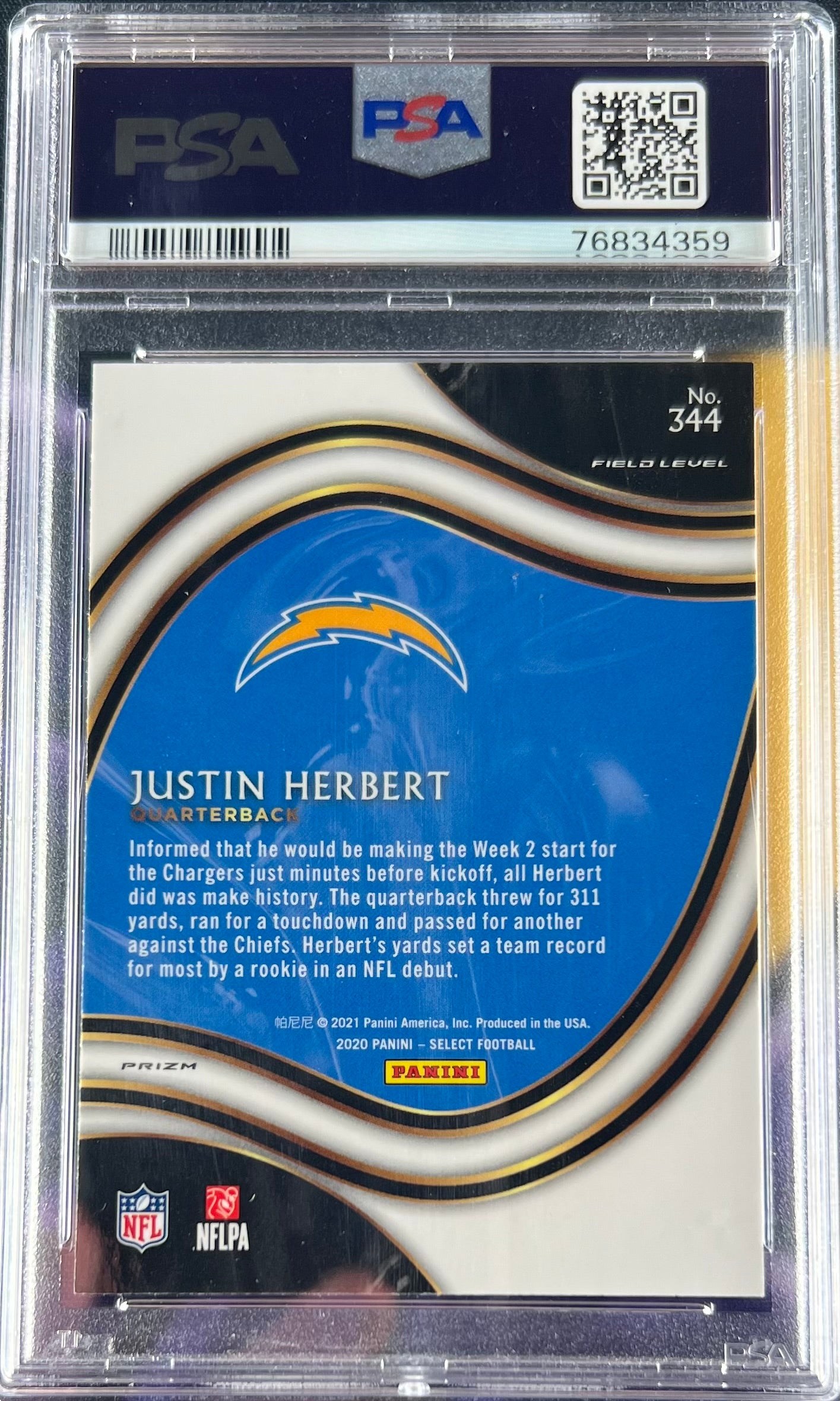 PSA 10 Justin Herbert Select Silver