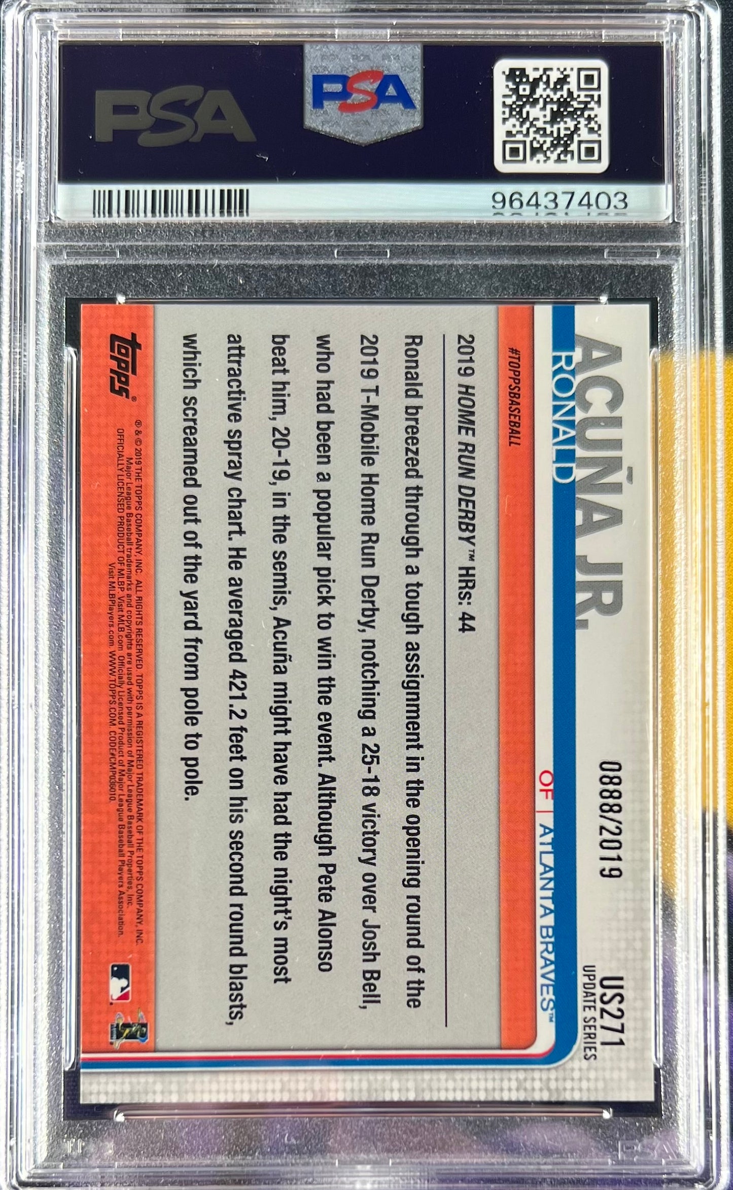 PSA 10 Topps Update Ronald Acuna Jr Gold